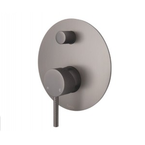 Axle Wall Diverter Mixer, Gun Metal, Large Round Plate